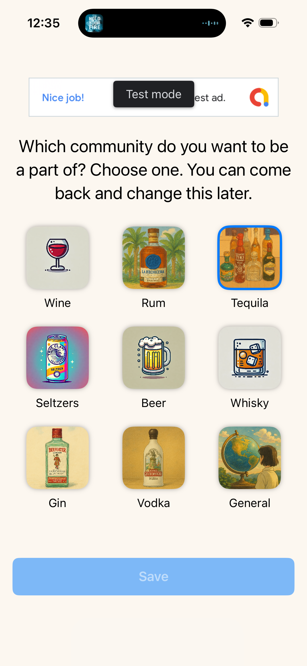 Community Selection View